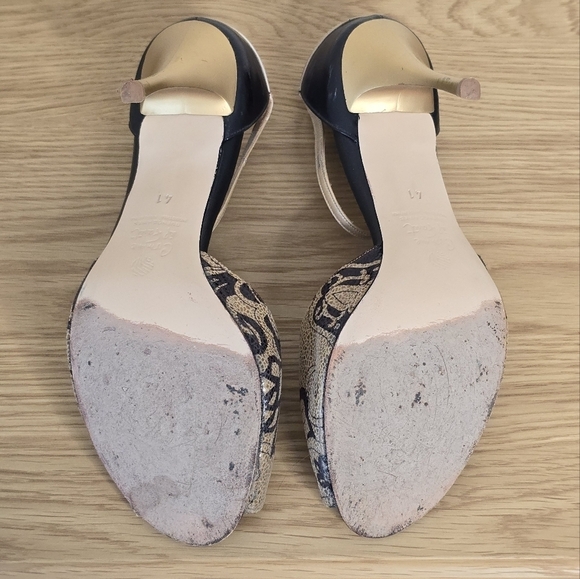 Comme il Faut Women’s Black Tan Leather Argentine Tango Dance Heels Size 11 - Picture 4 of 9